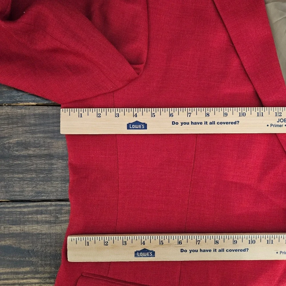 Stafford Essentials Men's Sport Coat Blazer Solid Red Wool Polyester Size 52L